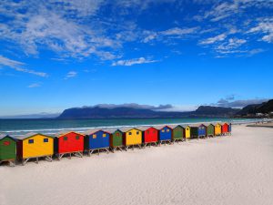 Maisons colorées de Muizenberg, Afrique du Sud